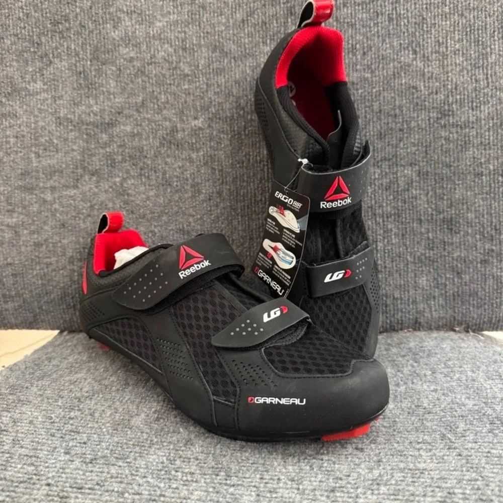 NWT Reebok x Louis Garneau Ergo Air Cycling Shoes Black Red Road Bike Mens 13